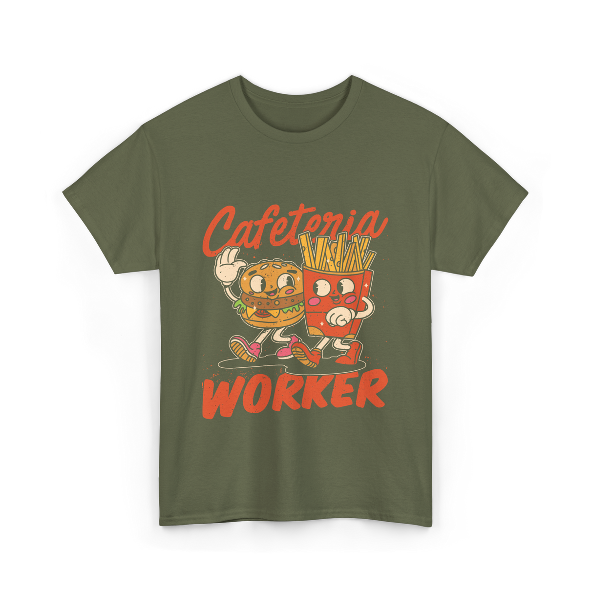 Cafeteria Worker Food T-Shirt - Military Green