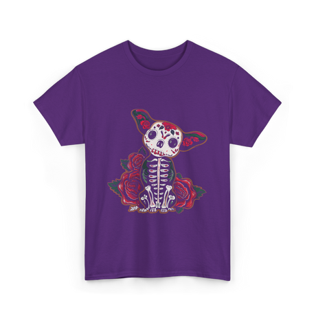 Calavera Chihuahua Skull Art T-Shirt - Purple