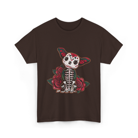 Calavera Chihuahua Skull Art T-Shirt - Dark Chocolate