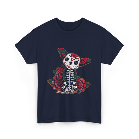 Calavera Chihuahua Skull Art T-Shirt - Navy