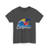 California Beach Waves Sunset T-Shirt - Dark Heather