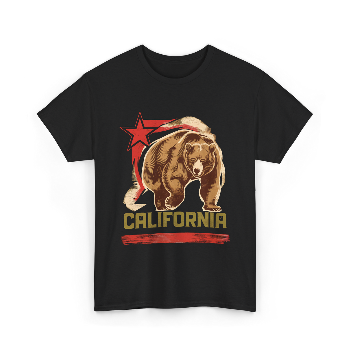 California Bear California Wildlife T-Shirt - Black