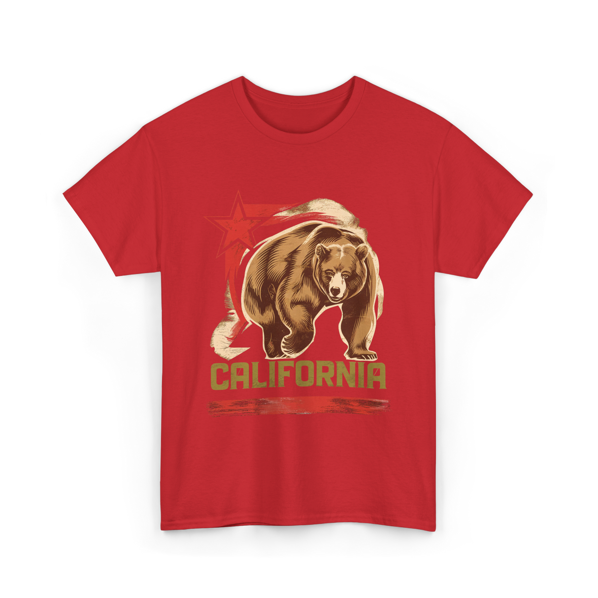 California Bear California Wildlife T-Shirt - Red