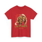 California Bear California Wildlife T-Shirt - Red