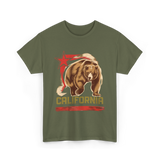 California Bear California Wildlife T-Shirt - Military Green