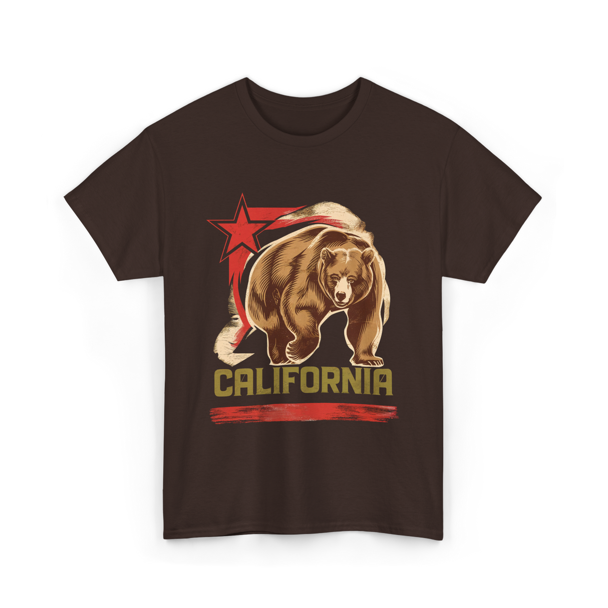 California Bear California Wildlife T-Shirt - Dark Chocolate