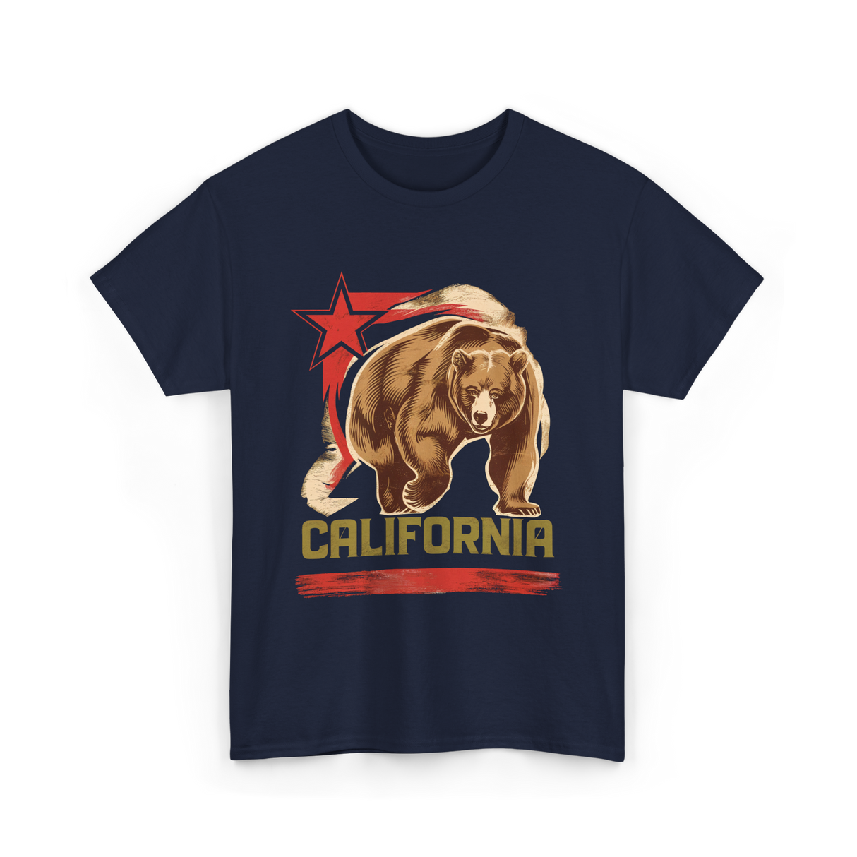 California Bear California Wildlife T-Shirt - Navy