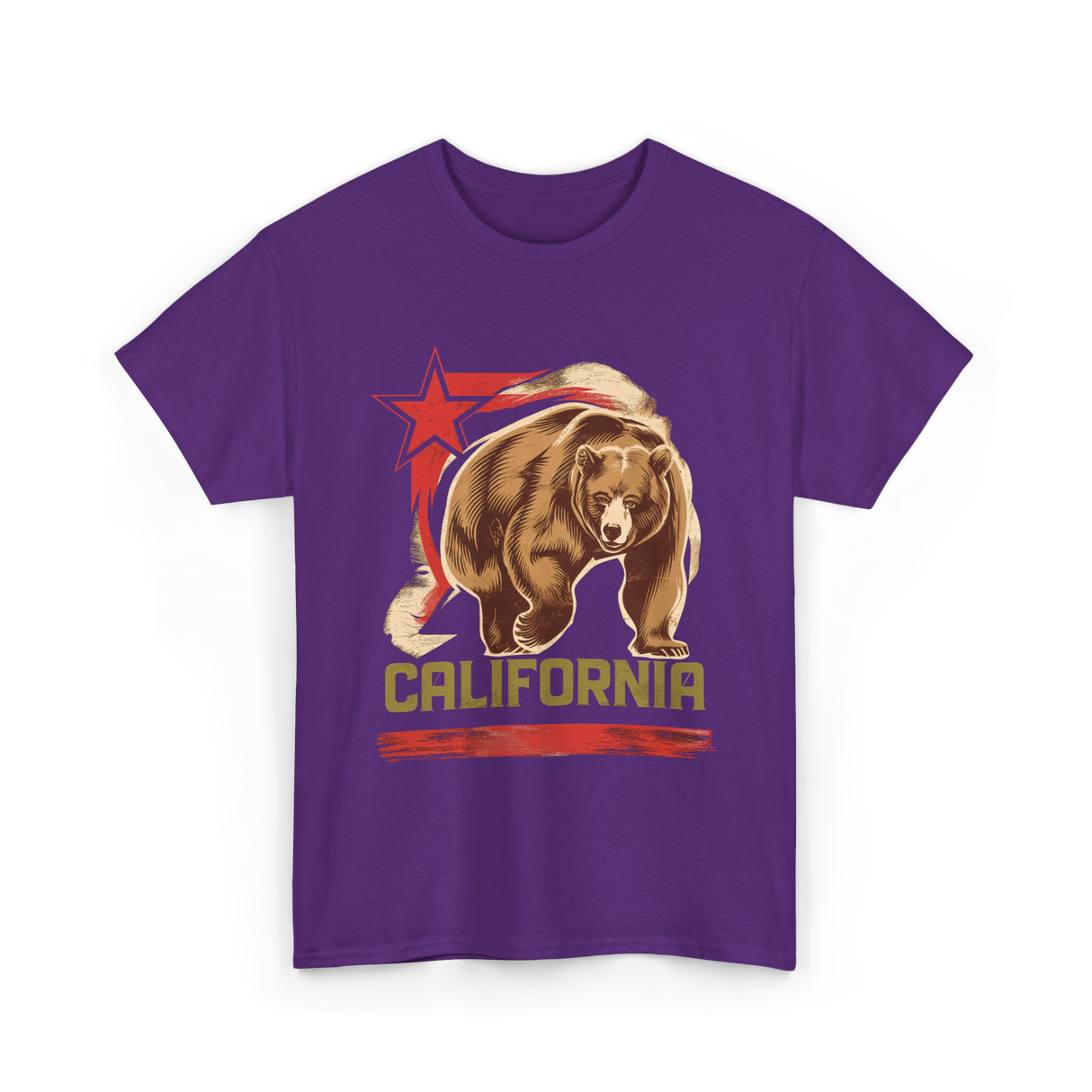 California Bear California Wildlife T-Shirt - Purple