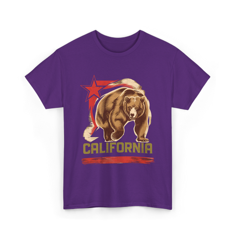 California Bear California Wildlife T-Shirt - Purple