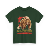 California Bear California Wildlife T-Shirt - Forest Green