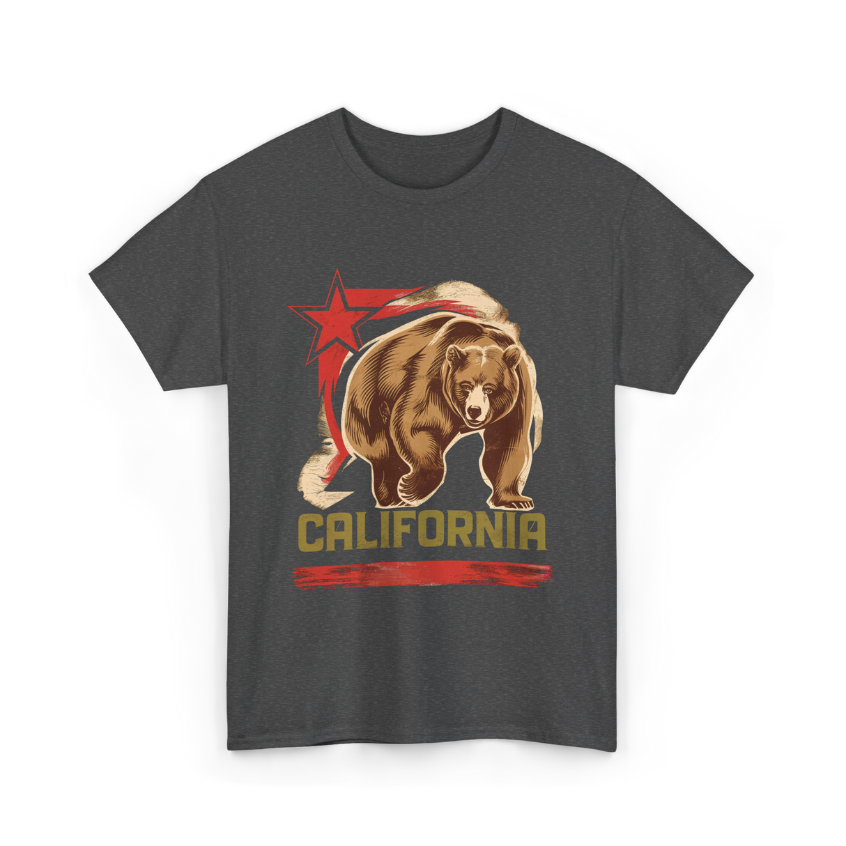 California Bear California Wildlife T-Shirt - Dark Heather