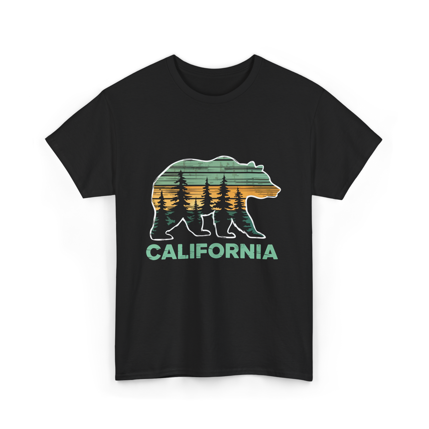 California Bear Vintage Nature T-Shirt - Black