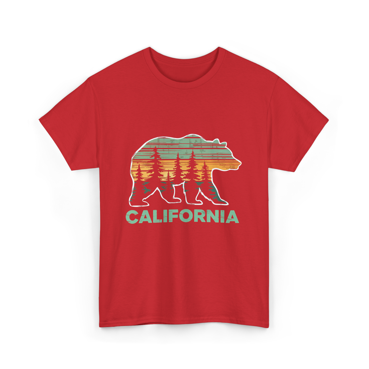California Bear Vintage Nature T-Shirt - Red
