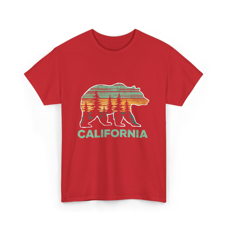 California Bear Vintage Nature T-Shirt - Red
