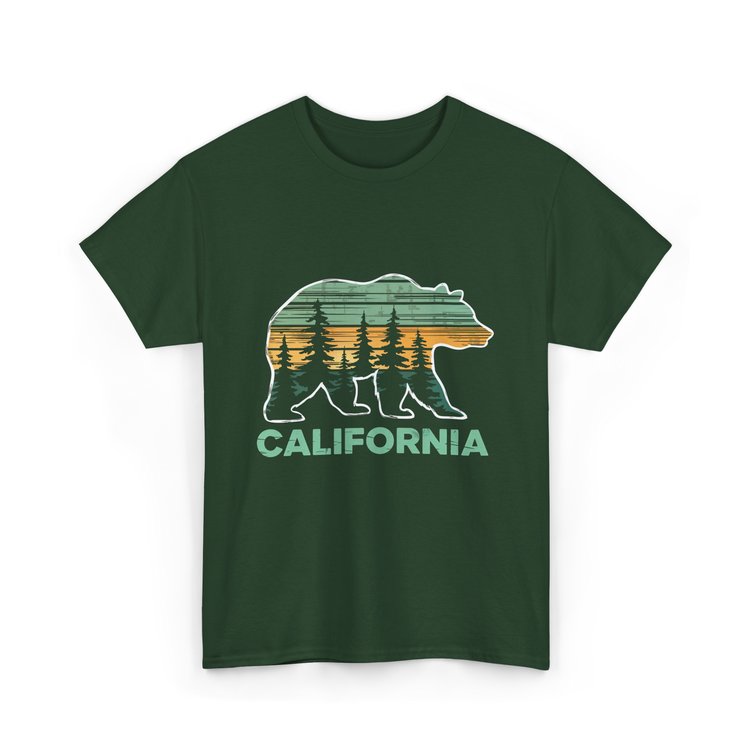 California Bear Vintage Nature T-Shirt - Forest Green