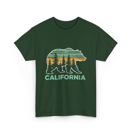 California Bear Vintage Nature T-Shirt - Forest Green