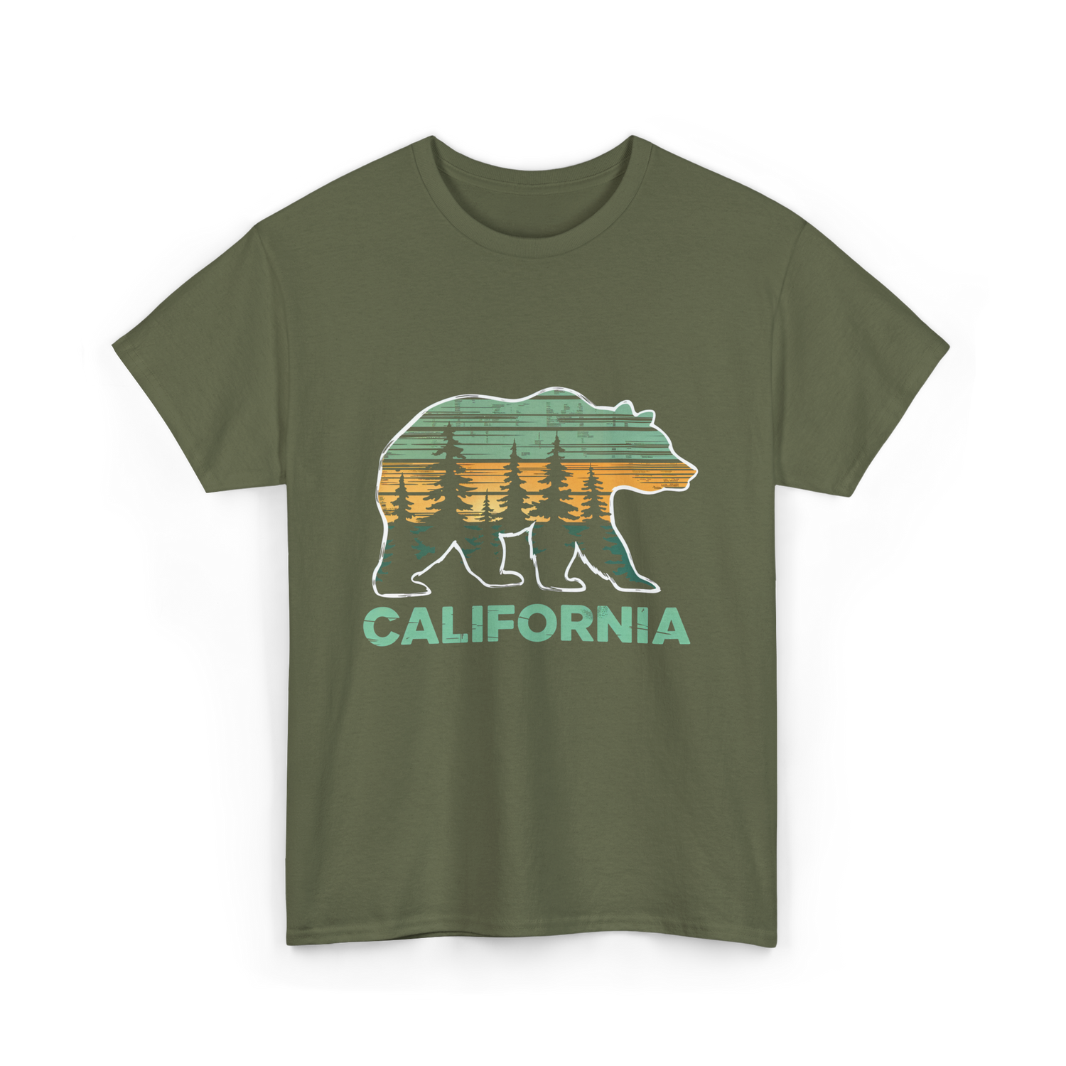 California Bear Vintage Nature T-Shirt - Military Green