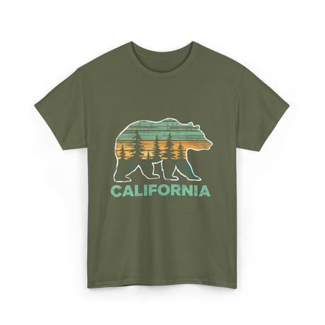California Bear Vintage Nature T-Shirt - Military Green