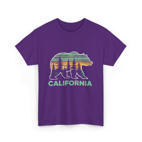California Bear Vintage Nature T-Shirt - Purple