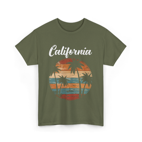 California Palm Trees Nature T-Shirt - Military Green