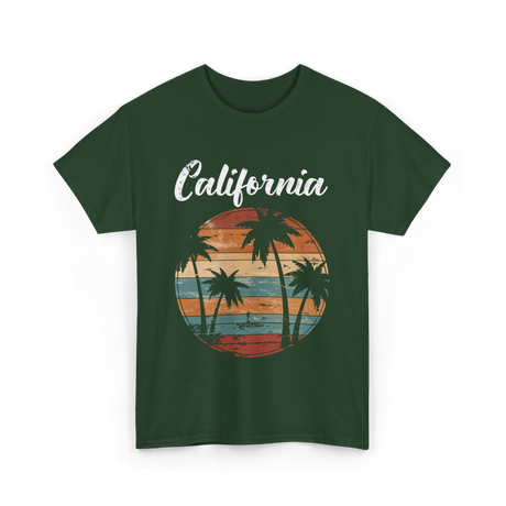 California Palm Trees Nature T-Shirt - Forest Green