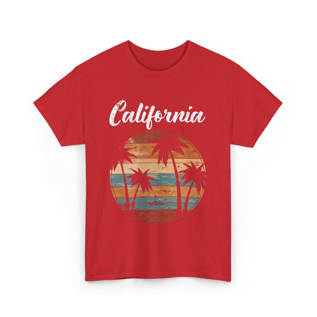 California Palm Trees Nature T-Shirt - Red