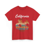 California Palm Trees Nature T-Shirt - Red