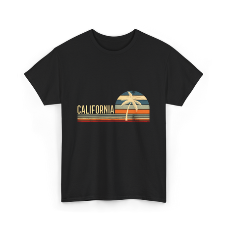 California Palm Trees Retro T-Shirt - Black