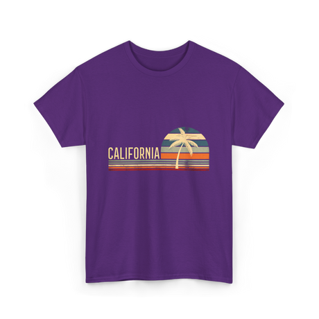 California Palm Trees Retro T-Shirt - Purple