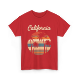 California Palm Trees T-Shirt - Red