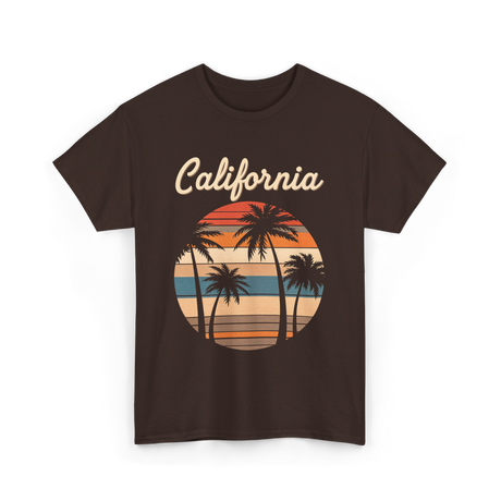 California Palm Trees T-Shirt - Dark Chocolate