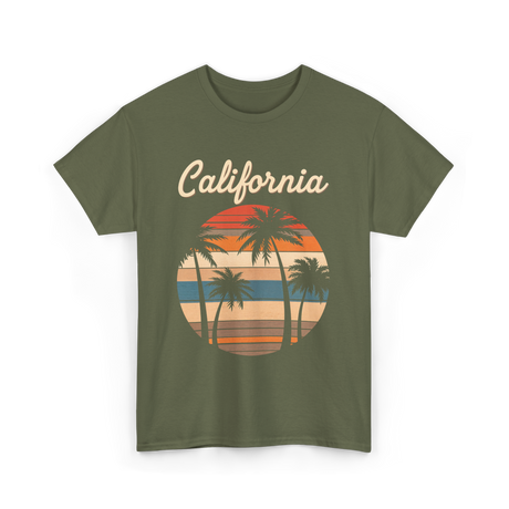 California Palm Trees T-Shirt - Military Green