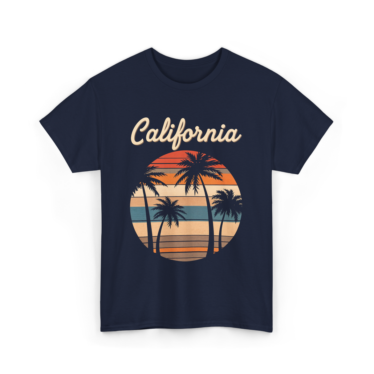 California Palm Trees T-Shirt - Navy