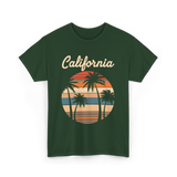 California Palm Trees T-Shirt - Forest Green