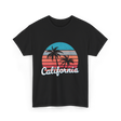 California Vibes Retro Sunset T-Shirt - Black