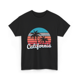 California Vibes Retro Sunset T-Shirt - Black