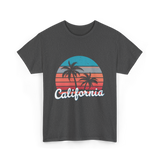 California Vibes Retro Sunset T-Shirt - Dark Heather