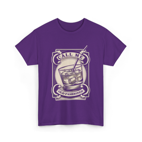 Call Me Old Fashioned Cocktail T-Shirt - Purple