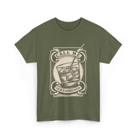 Call Me Old Fashioned Cocktail T-Shirt - Military Green