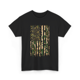 Camo American Flag Military Camouflage T-Shirt - Black