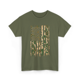 Camo American Flag Military Camouflage T-Shirt - Military Green