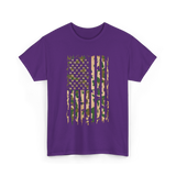 Camo American Flag Military Camouflage T-Shirt - Purple