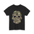 Camo Skull Sugar Skull Halloween T-Shirt - Black