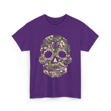 Camo Skull Sugar Skull Halloween T-Shirt - Purple