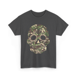 Camo Skull Sugar Skull Halloween T-Shirt - Dark Heather