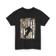 Camo US Flag Football Player T-Shirt - Black