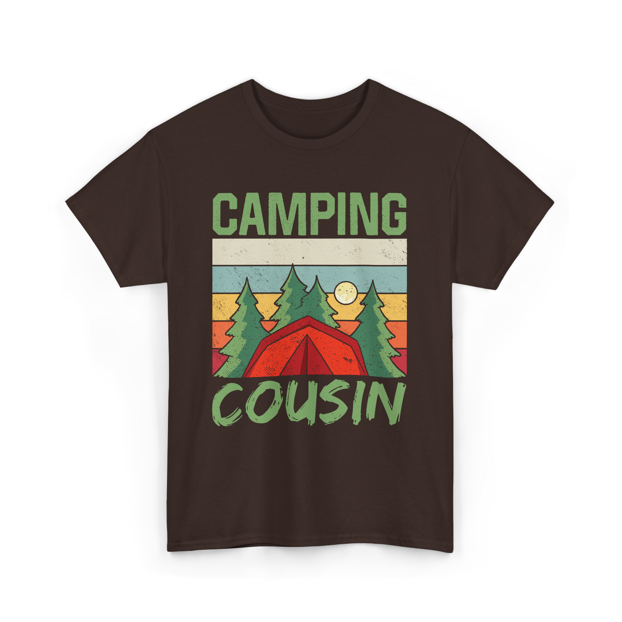 Camping Cousin Camping Outdoors T-Shirt - Dark Chocolate