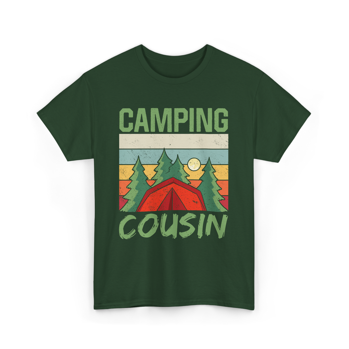 Camping Cousin Camping Outdoors T-Shirt - Forest Green