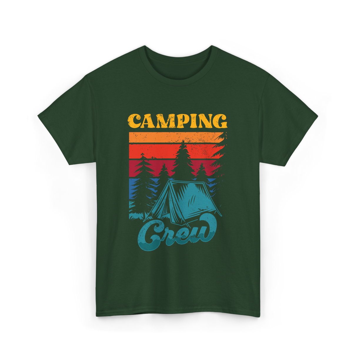 Camping Crew Campers Camping T-Shirt - Forest Green