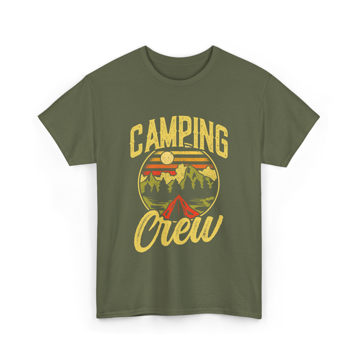 Camping Crew Campsite Camper T-Shirt - Military Green